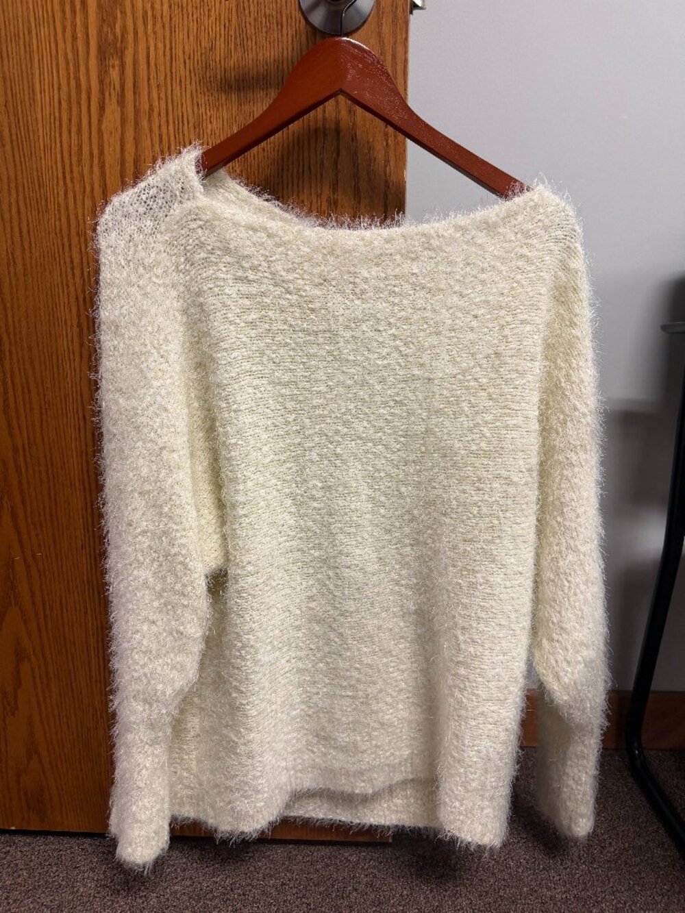 Maurices Fuzzy White Pullover